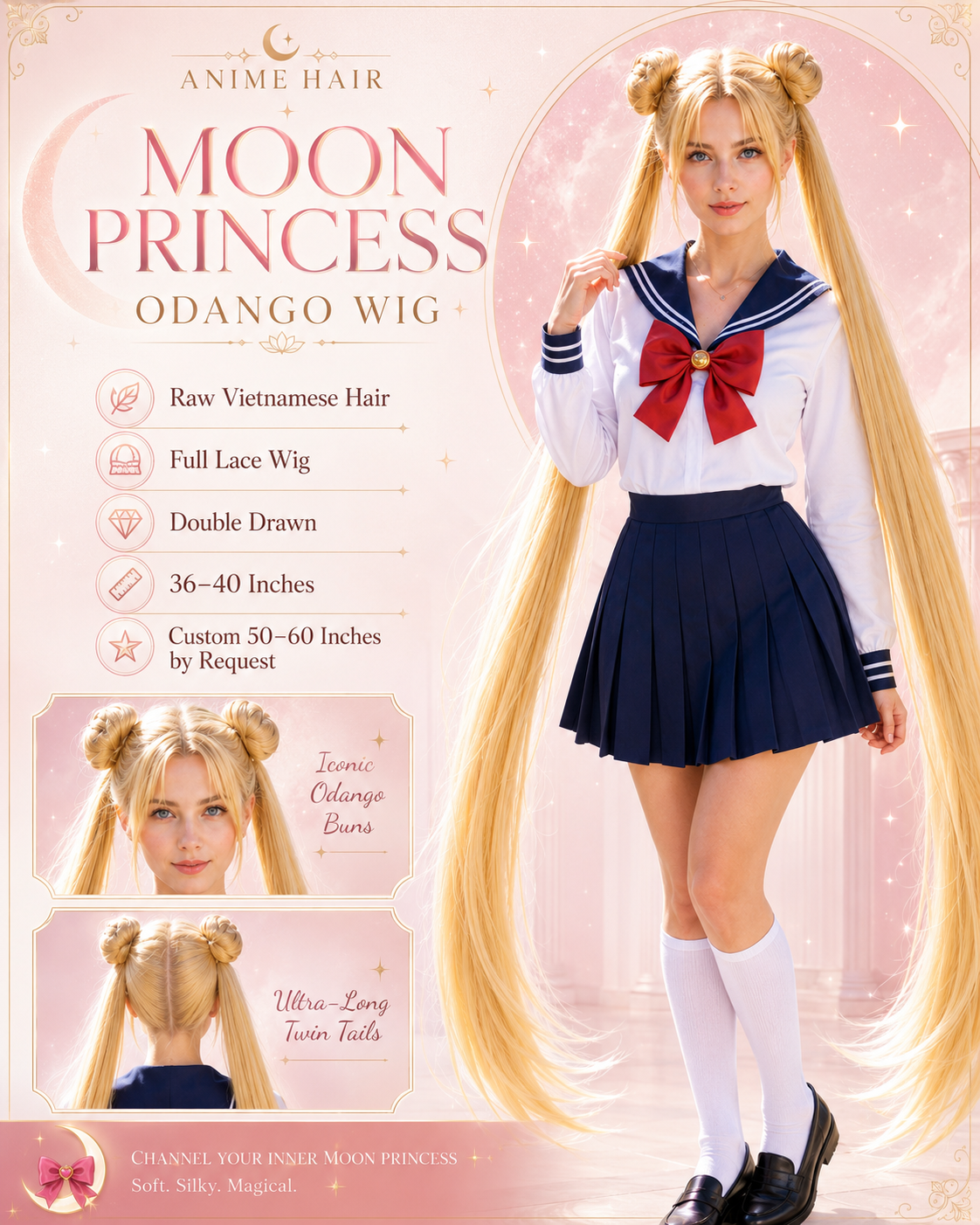 Moon Princess Odango HD Lace Wig