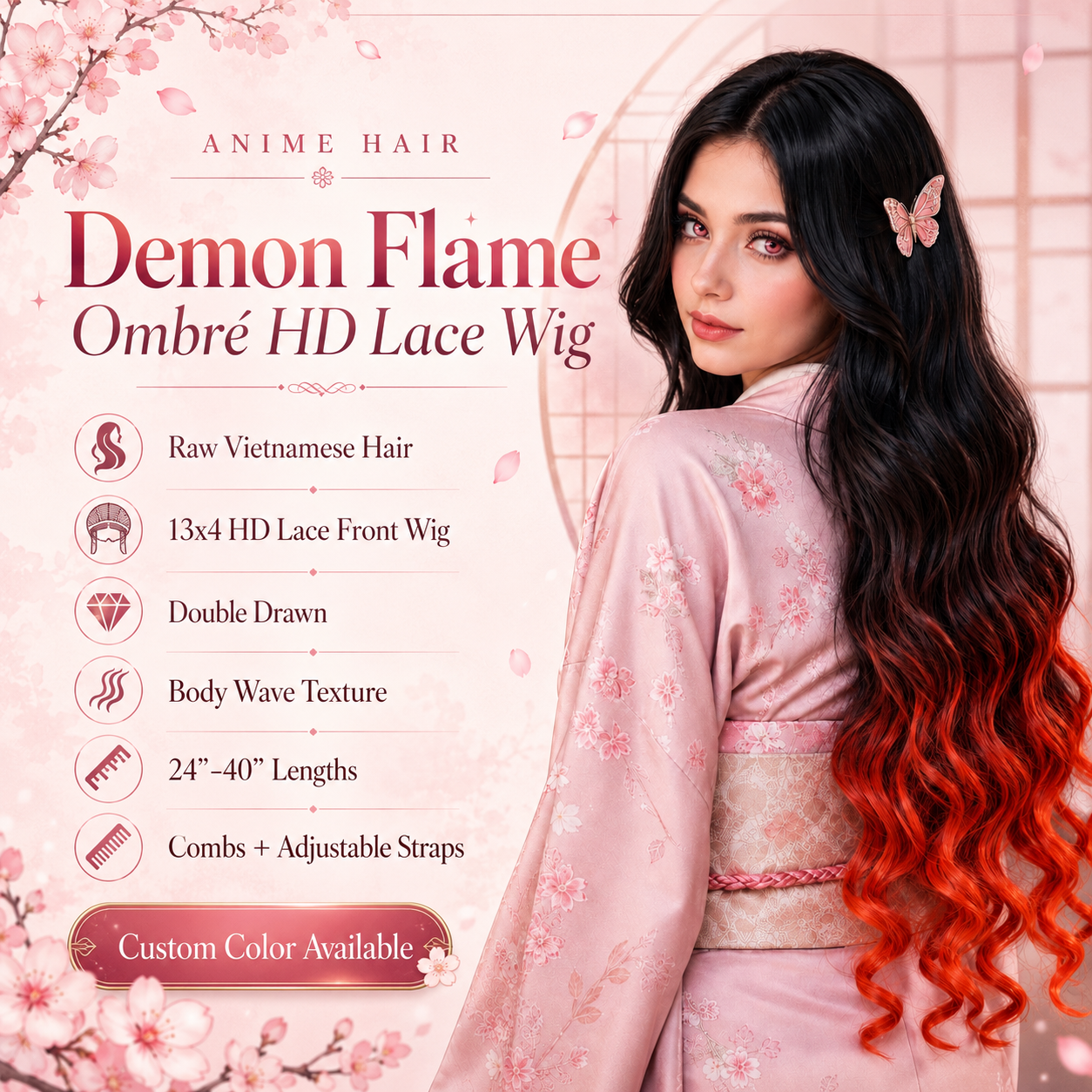 Demon Flame Ombré HD Lace Wig