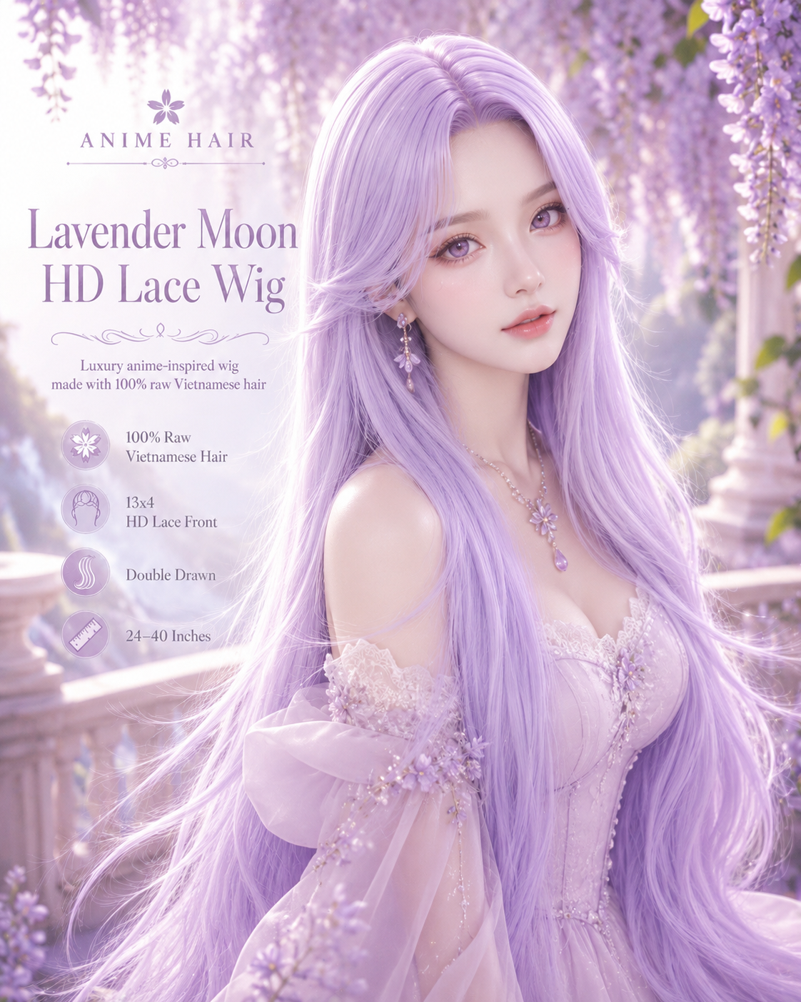 Lavender Moon HD Lace Wig 24-40 inches