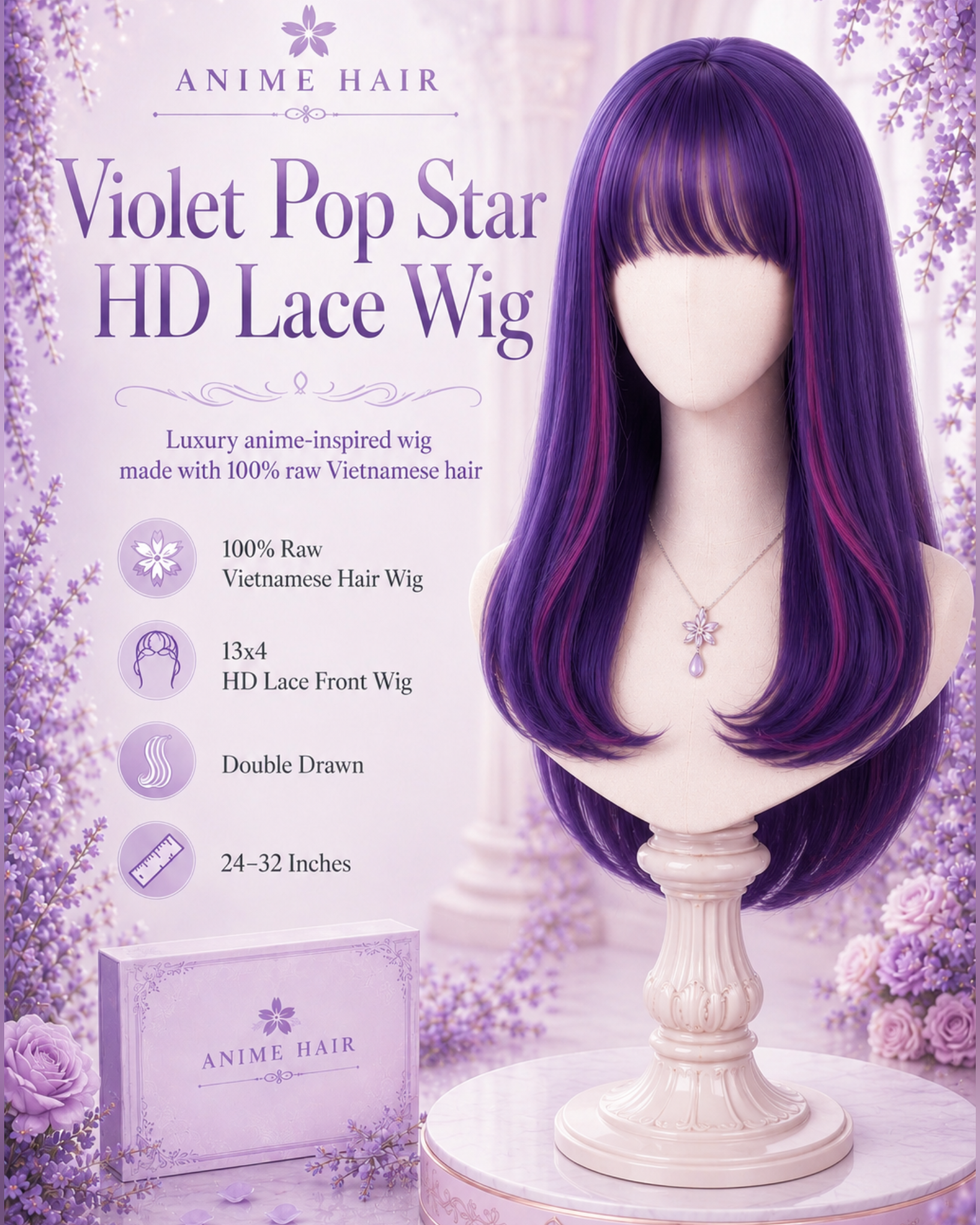 Violet Pop Star HD Lace Wig